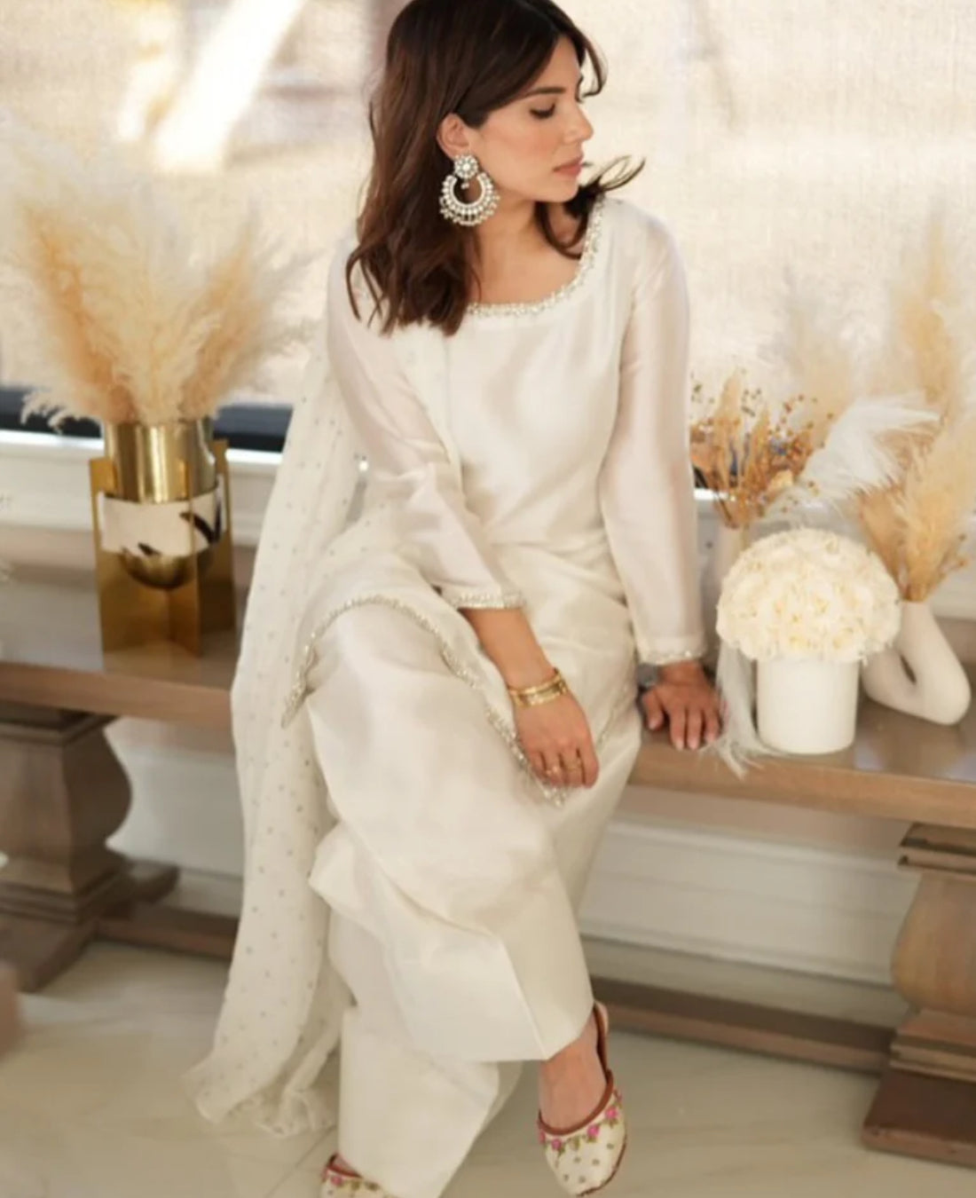 Suffaid | Pure Silk Dress | 3 Piece