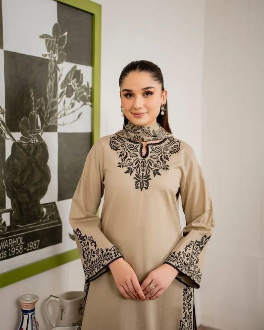 Sand Sepia | Lawn Printed Dress | 3 Piece