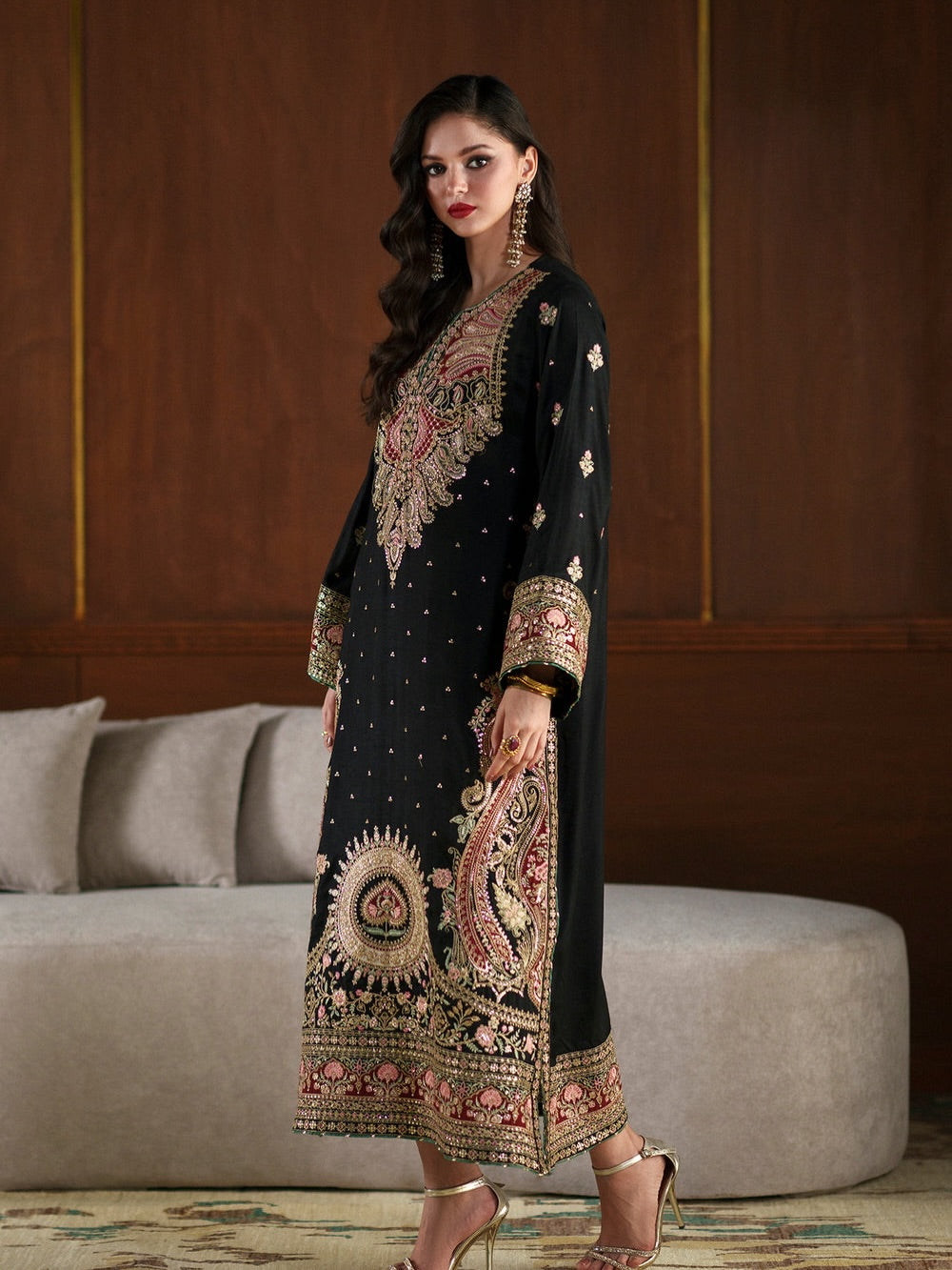 2 PIECE | BLACK  REGAL KAFTAN