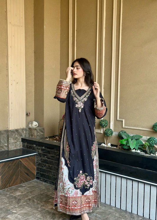 2 PIECE | BLACK BERRY KAFTAN